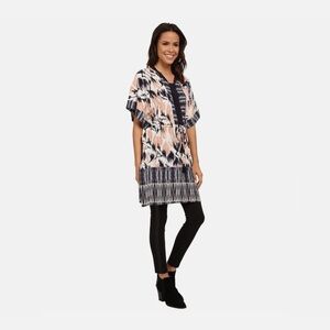 NIC + ZOE TROPICAL TIDES KIMONO SLEEVE TUNIC TOP MULTI $148